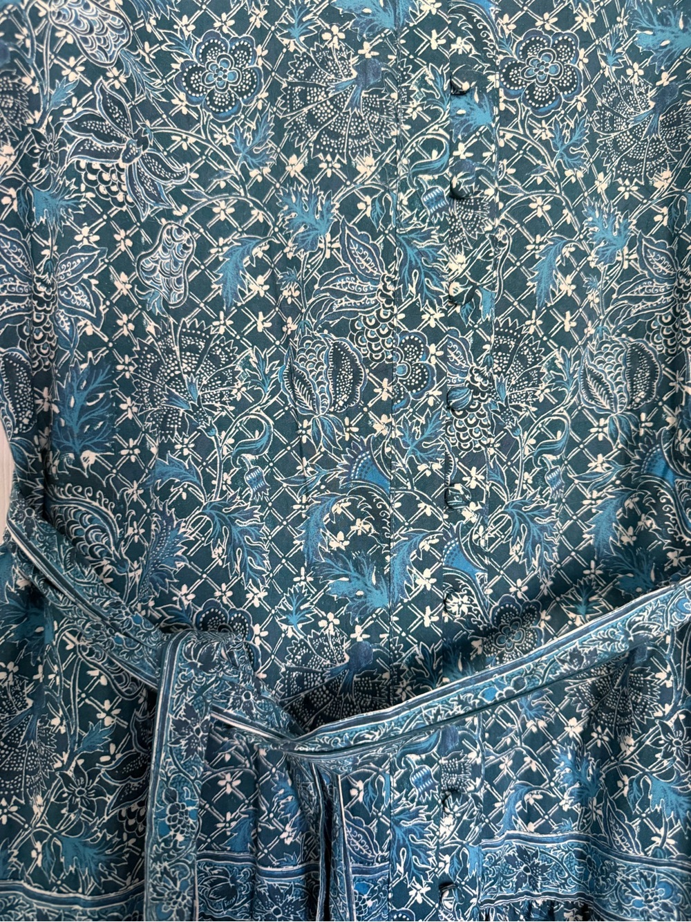 NWOT Hill House Home The Yara Dress - Timeless Navy Calico Trellis Size Small - Picture 9 of 10